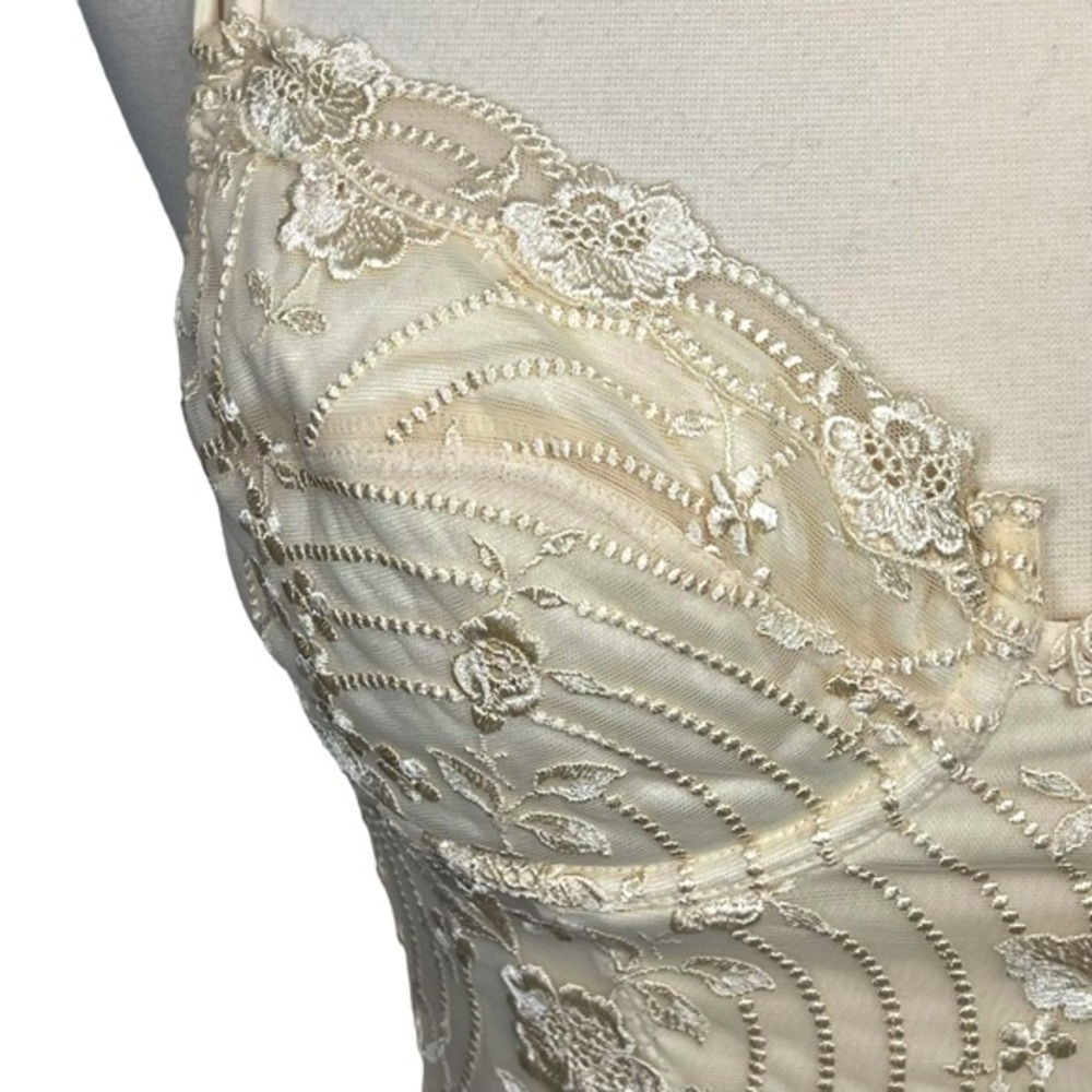 RARE NWT VTG 90s Y2K La Perla Bridal Ivory Lace Bustier Corset 36B Garter Straps - Picture 3 of 15
